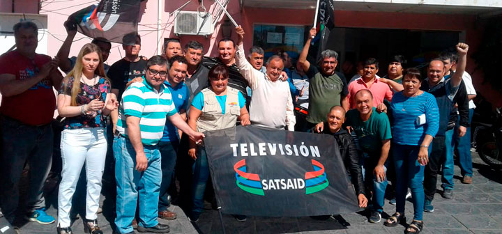 Movilización frente a Canal 9 de La Rioja