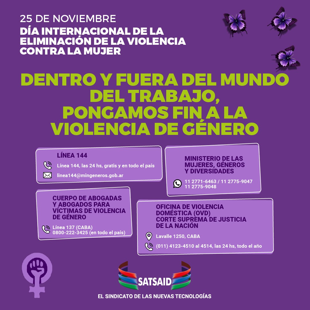 25 DE NOVIEMBRE: DÍA INTERNACIONAL DE LA ELIMINACIÓN DE LA VIOLENCIA CONTRA LA MUJER