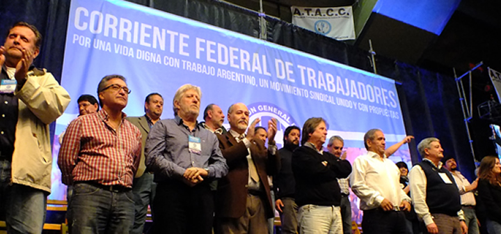 Acto por la unidad sindical en Ferro