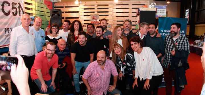 C5N: Lxs trabajadorxs llevaron su lucha a la Feria del Libro