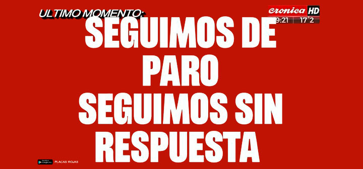 COMUNICADO DE PRENSA: PARO EN CRÓNICA TV POR ATRASO EN EL PAGO DE SALARIOS