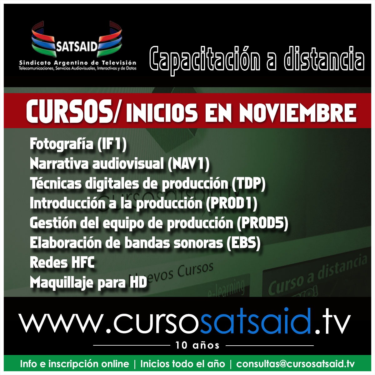 CAPACITACIÓN A DISTANCIA: ABRE LA INSCRIPCIÓN PARA LOS CURSOS DE NOVIEMBRE