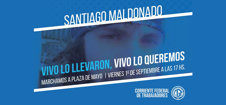 El 1/9 marchamos por Santiago Maldonado