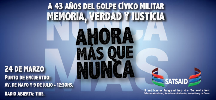 Este 24 de marzo, marchamos por Memoria, Verdad y Justicia
