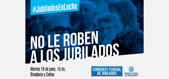 Jubilados se movilizan contra la caída de los haberes