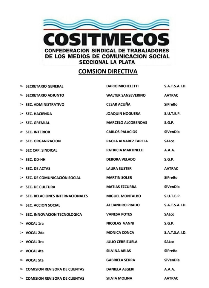 El compañero Micheletti al frente de la Regional Gran La Plata de COSITMECOS