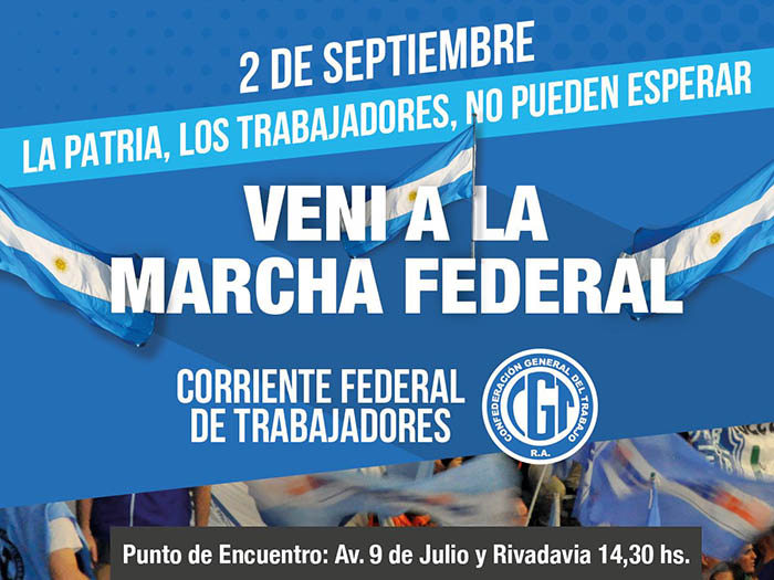 El 2/9 todos a la Marcha Federal