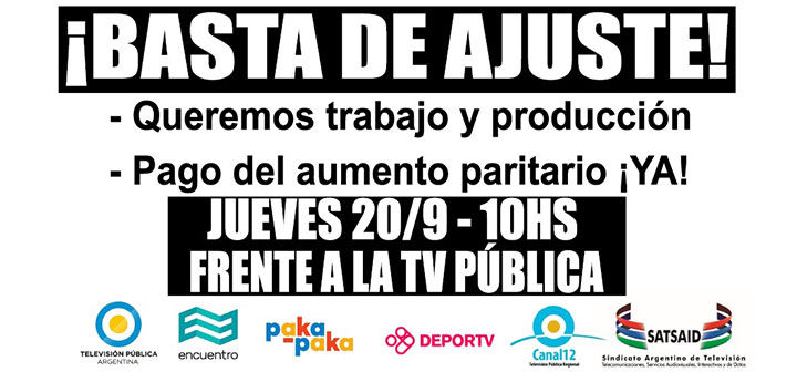 Movilización contra el ajuste en los Canales Públicos