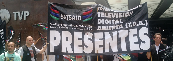 Movilización en Canal 7 por TDA