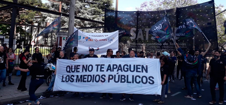 Movilización en Encuentro, Paka Paka y DeporTV por el pago de salarios y contra el vaciamiento