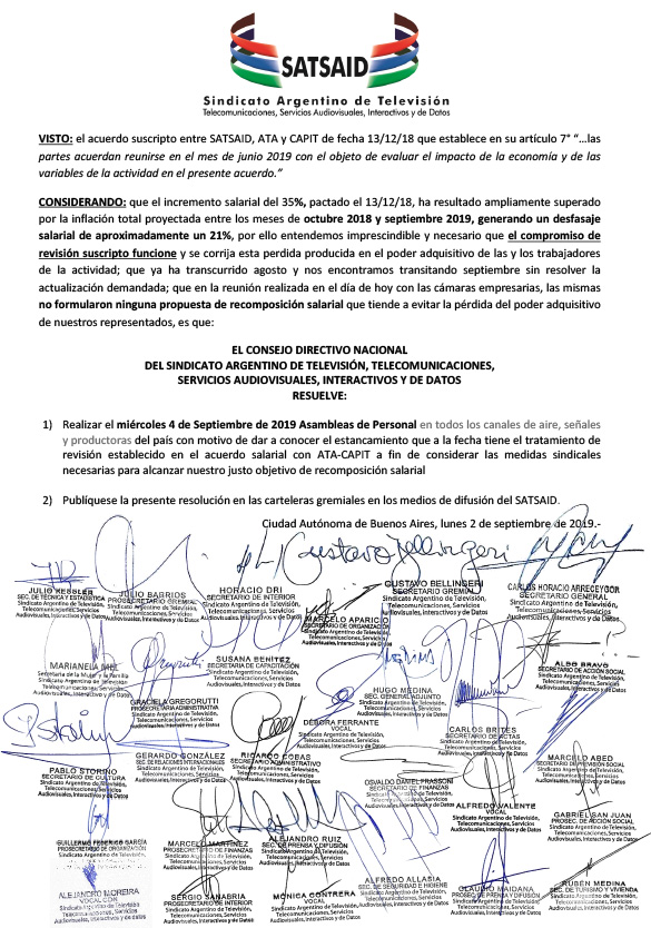 4/9 – Asambleas en canales de aire, señales y productoras de todo el país