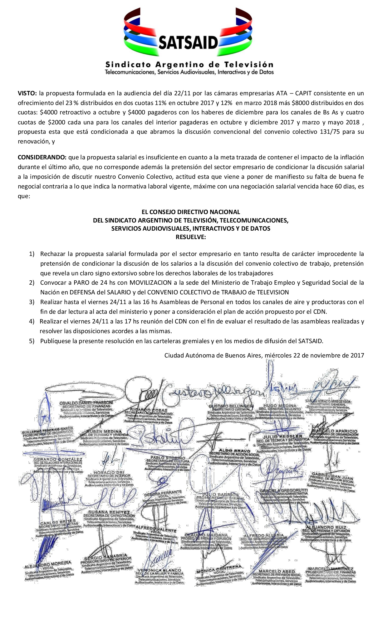 PARITARIAS RESOLUCIÓN DEL CONSEJO DIRECTIVO NACIONAL