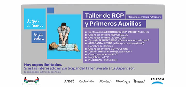 SHS con CABLEVISIÓN-TELECOM: Talleres de RCP y Primeros Auxilios