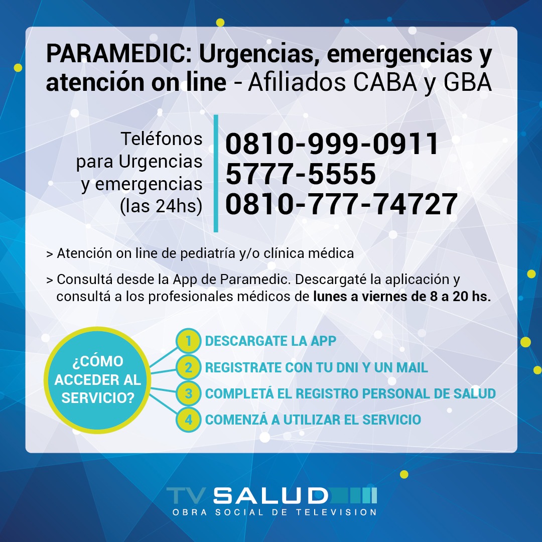 Vías de comunicación para urgencias, emergencias y consultas on line en CABA y GBA