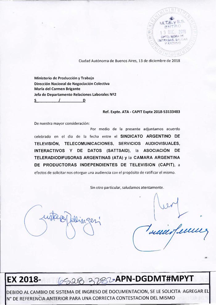 Se firmó el Acuerdo Paritario ATA-CAPIT