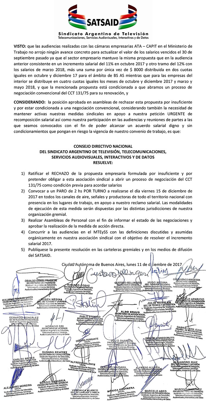 Continúa el plan de lucha