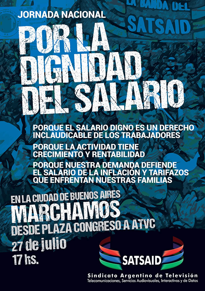 El 27/7 marchamos por la dignidad del salario