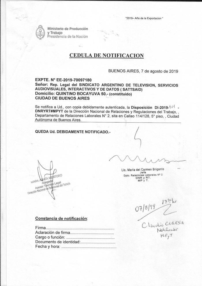 El Ministerio de Producción y Trabajo dictó la conciliación obligatoria por el paro del viernes