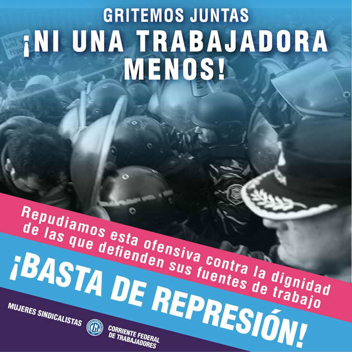 Gritemos juntas, ¡ni una trabajadora menos!