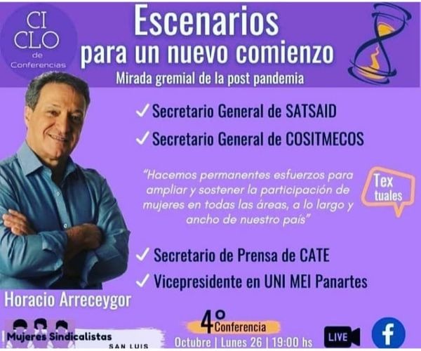 HORACIO ARRECEYGOR EN EL ENCUENTRO CON MUJERES SINDICALISTAS