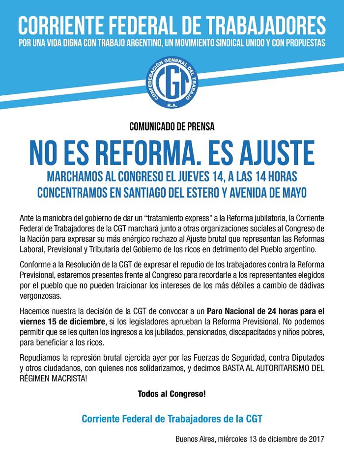 NO A LA REFORMA PREVISIONAL