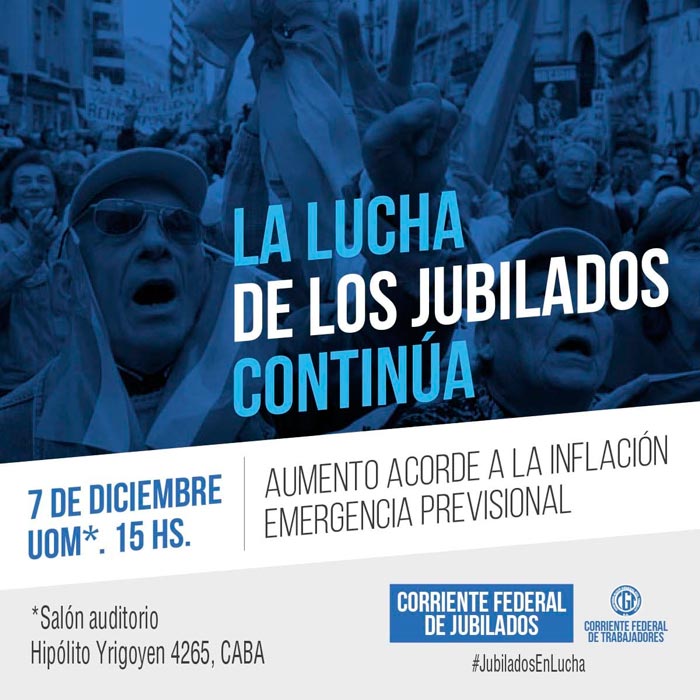 La lucha de los jubilados continua