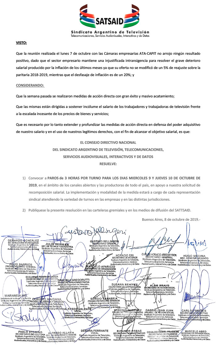 #LaTVPara ¡Reajuste salarial YA!