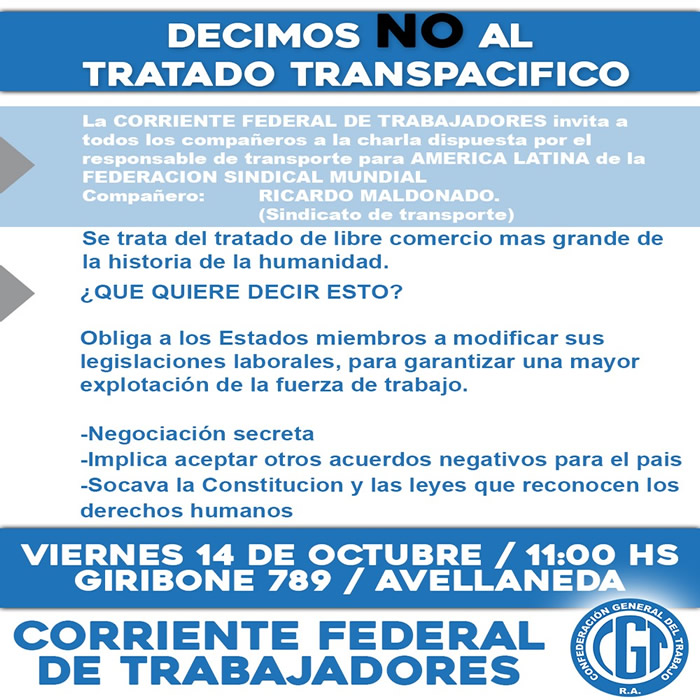 No al Tratado Transpacífico