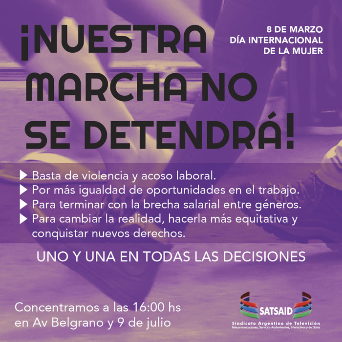 8 de marzo – UNO Y UNA EN TODAS LAS DECISIONES