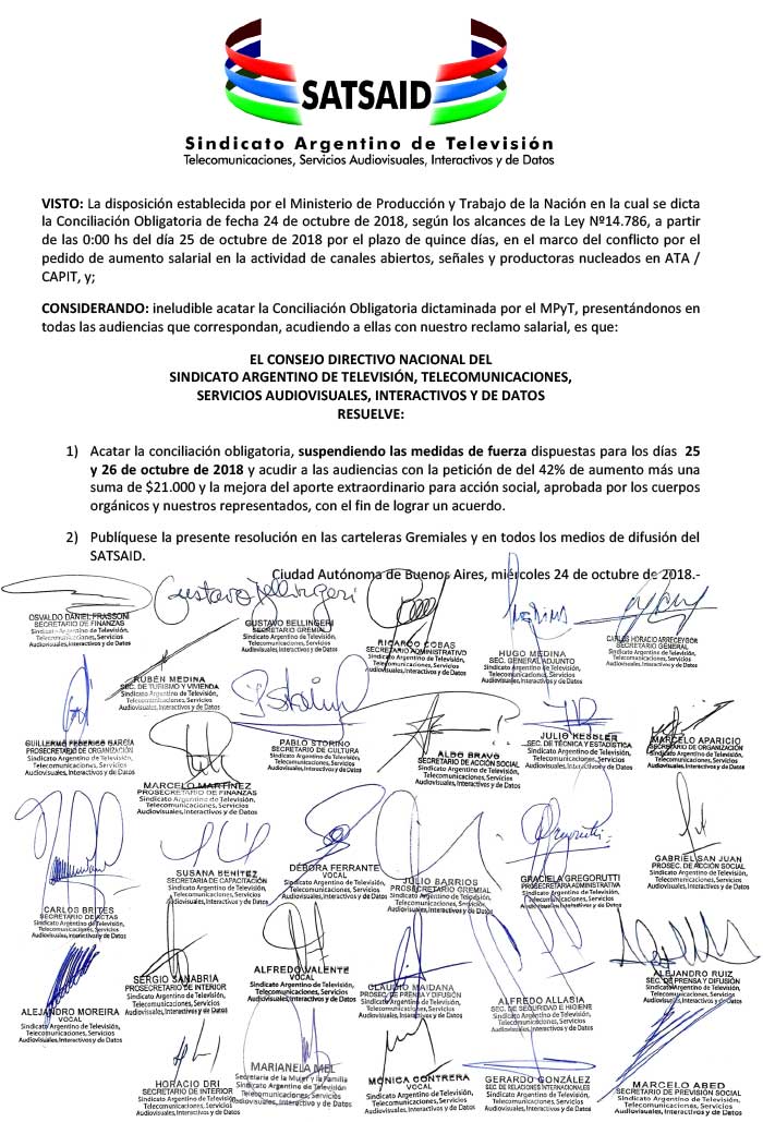 Paritarias ATA-CAPIT: medida de fuerza suspendida por conciliación obligatoria