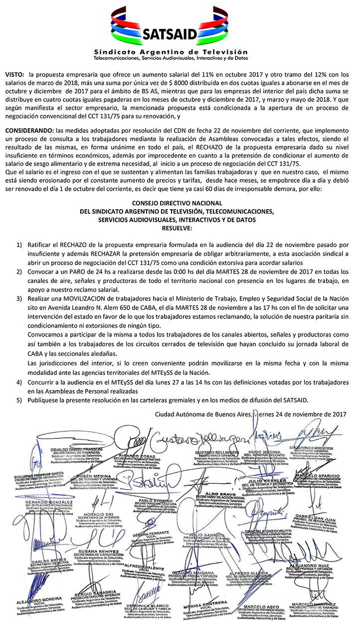 Paro y movilización