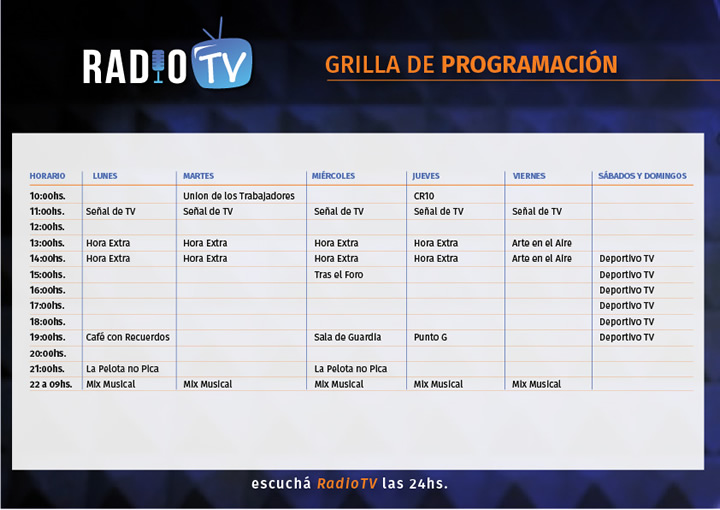 Programación de nuestra radio