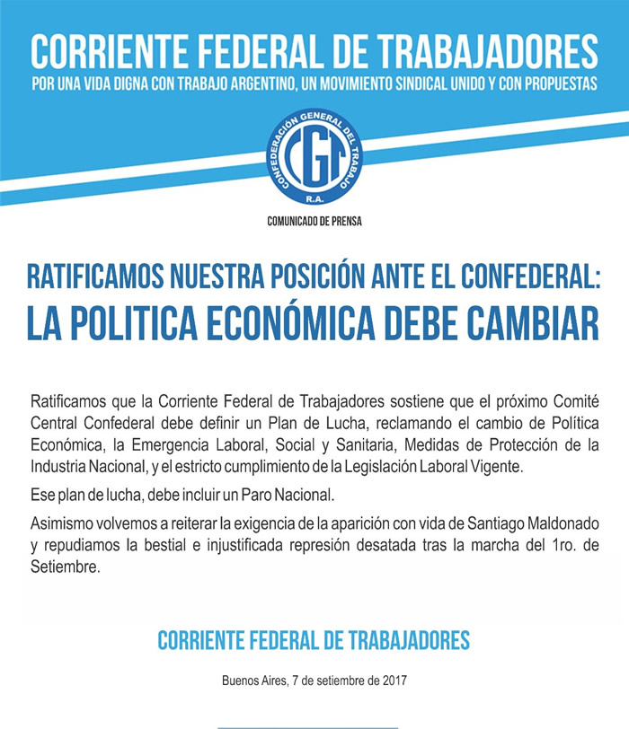Ratificamos: La política económica debe cambiar