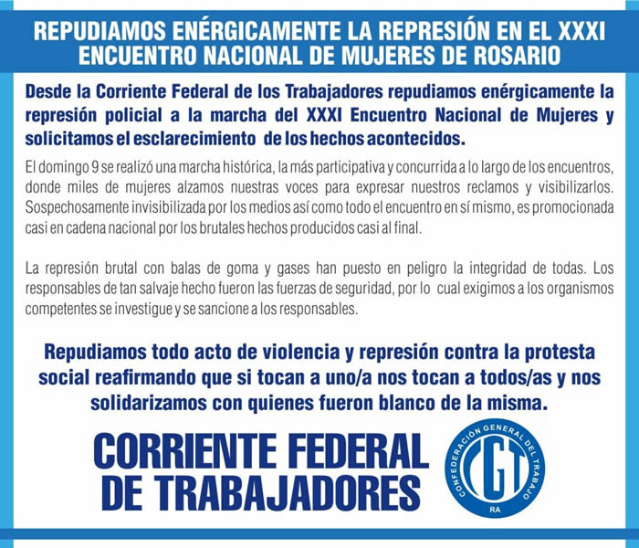 Repudio a la represión en el ENM