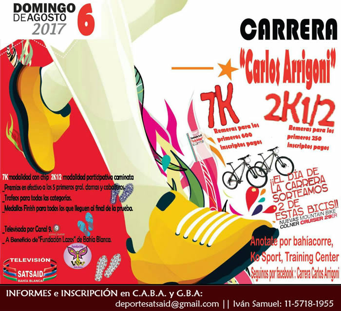 Sumate a la Maratón Carlos Arrigoni en Bahía Blanca