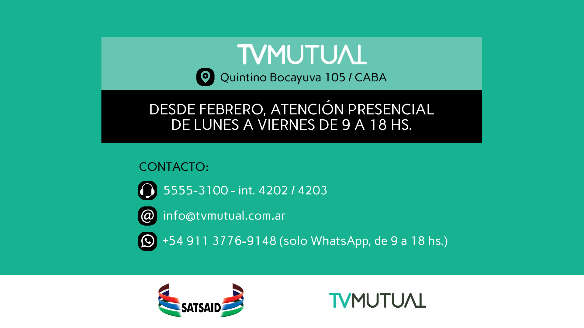 TV MUTUAL: VUELVE LA ATENCIÓN PRESENCIAL DE LUNES A VIERNES