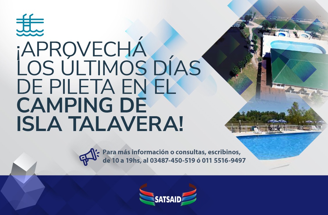 ¡APROVECHÁ LOS ÚLTIMOS DÍAS DE PILETA EN EL CAMPING DE ISLA TALAVERA!