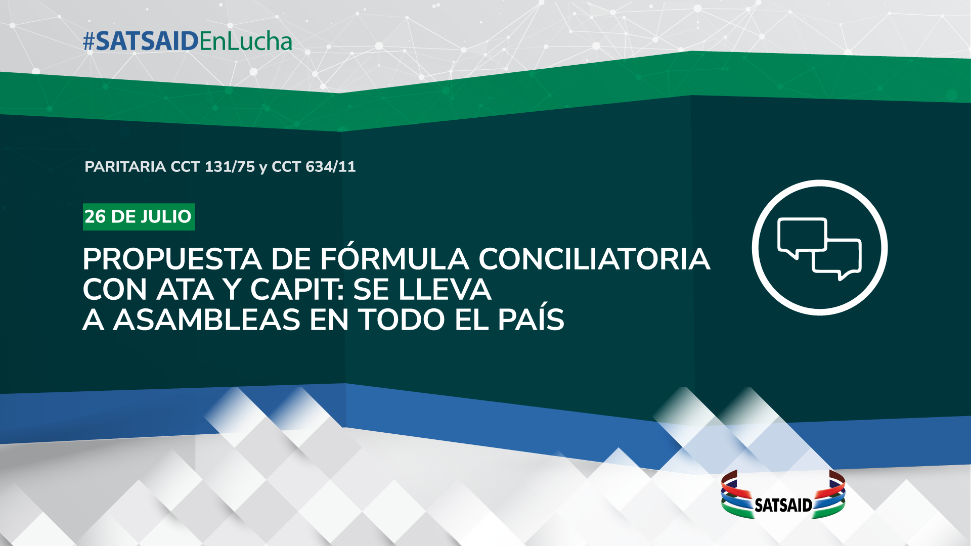 PROPUESTA DE FÓRMULA CONCILIATORIA CON ATA Y CAPIT SE LLEVA A ASAMBLEAS EN TODO EL PAÍS