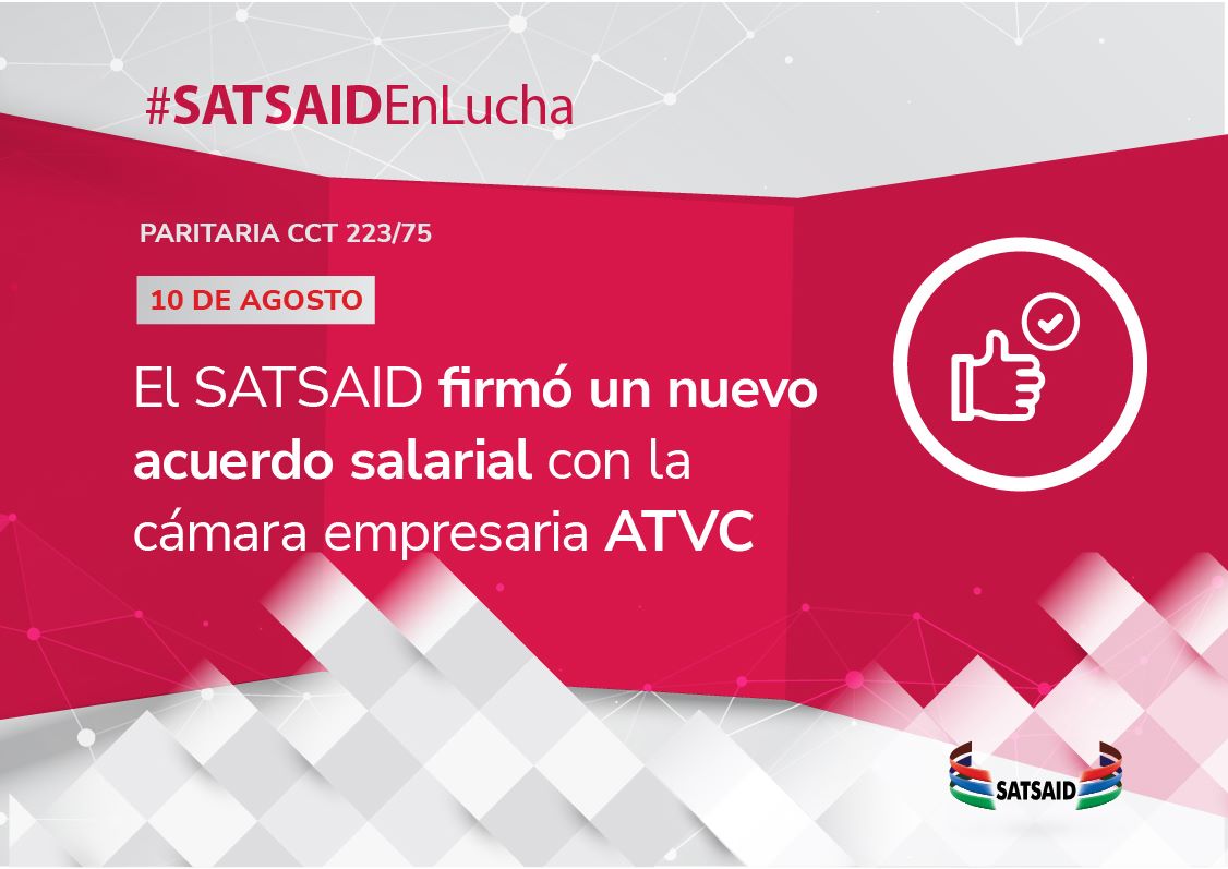 EL SATSAID FIRMÓ UN NUEVO ACUERDO SALARIAL CON LA CÁMARA EMPRESARIA ATVC