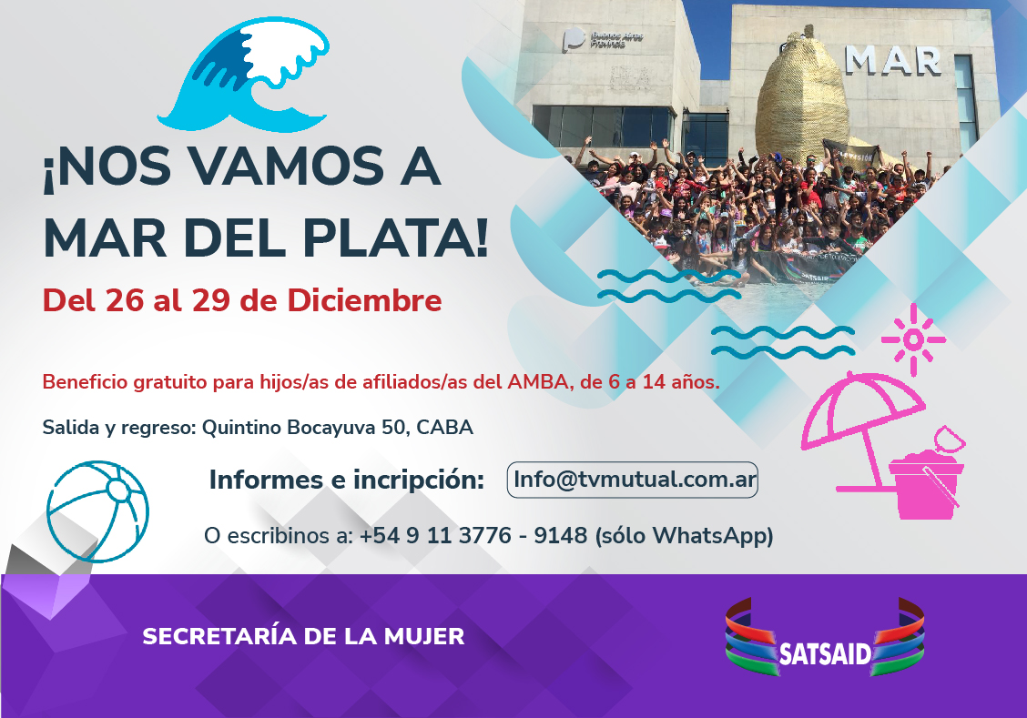 AMBA: ¡VUELVE EL VIAJE DE LA COLONIA DE VACACIONES A MAR DEL PLATA! 