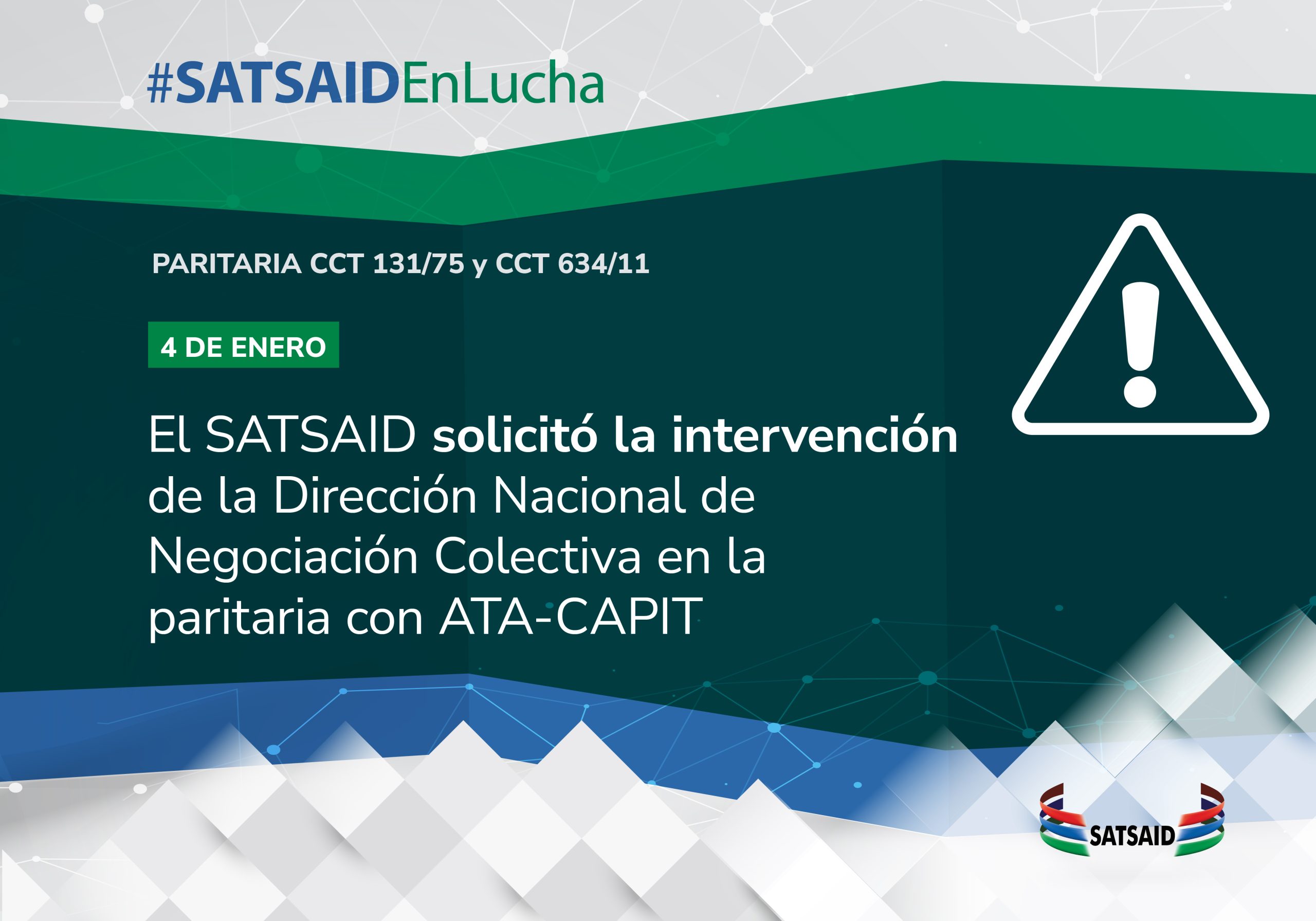 EL SATSAID SOLICITÓ LA INTERVENCIÓN DE LA DIRECCIÓN NACIONAL DE NEGOCIACIÓN COLECTIVA EN LA PARITARIA CON ATA-CAPIT 