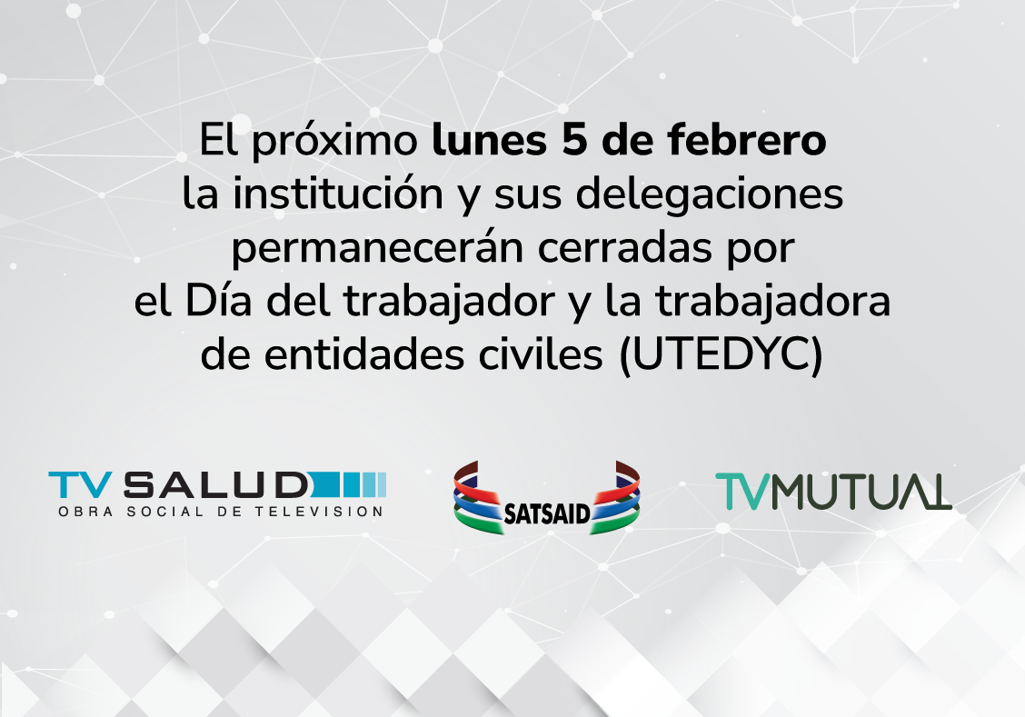 LUNES 5 DE FEBRERO: LA INSTITUCIÓN PERMANECERÁ CERRADA POR EL DÍA DEL TRABAJADOR Y LA TRABAJADORA DE ENTIDADES DEPORTIVAS Y CIVILES (UTEDYC) 