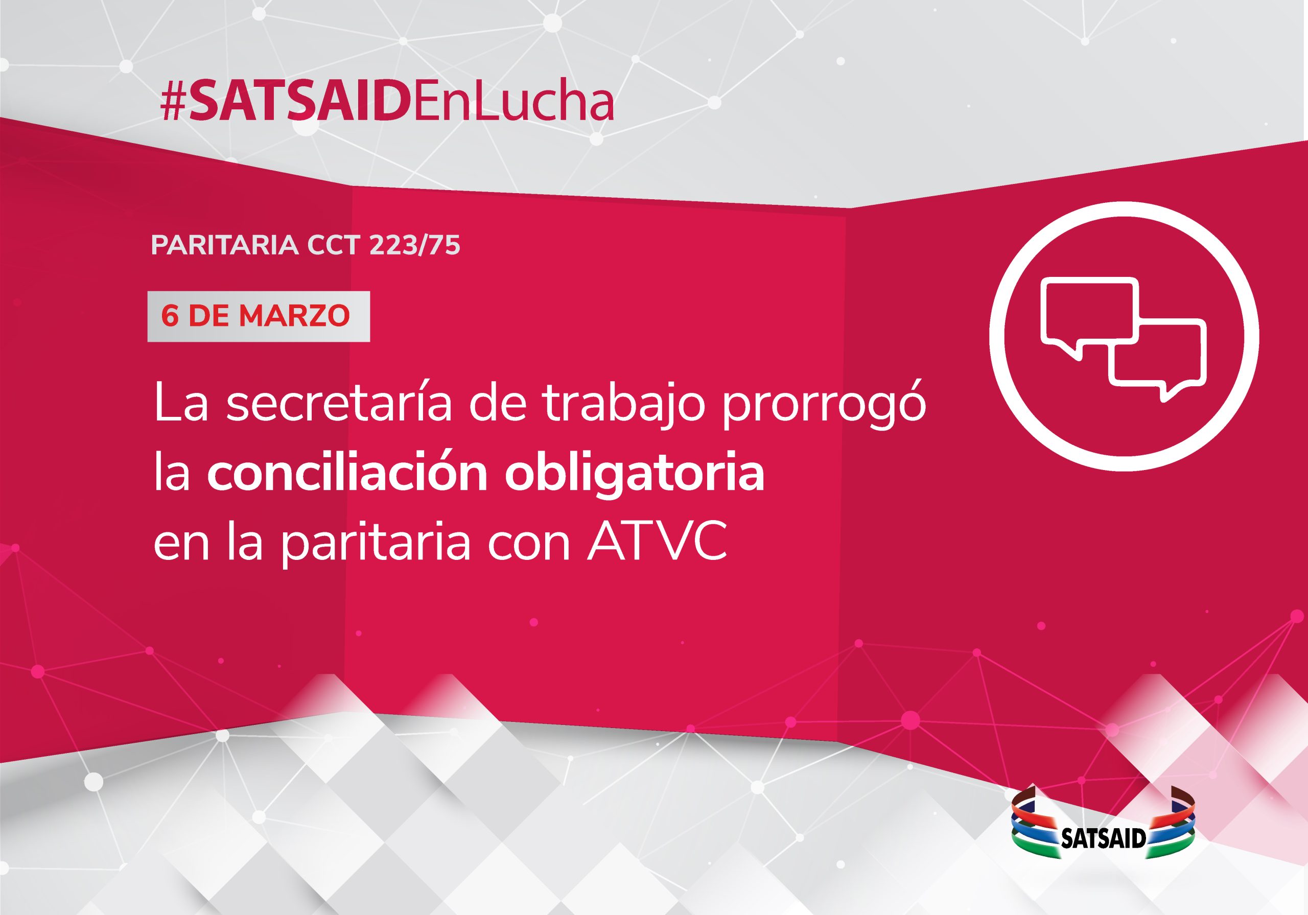 LA SECRETARÍA DE TRABAJO PRORROGÓ LA CONCILIACIÓN OBLIGATORIA EN LA PARITARIA CON ATVC  