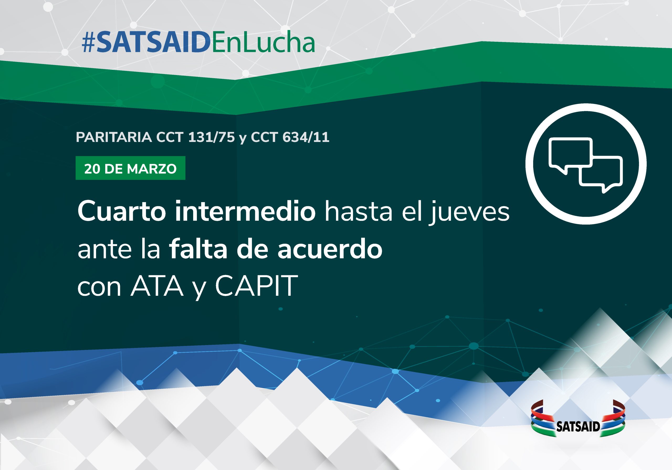 CUARTO INTERMEDIO HASTA EL JUEVES ANTE LA FALTA DE ACUERDO CON ATA Y CAPIT 