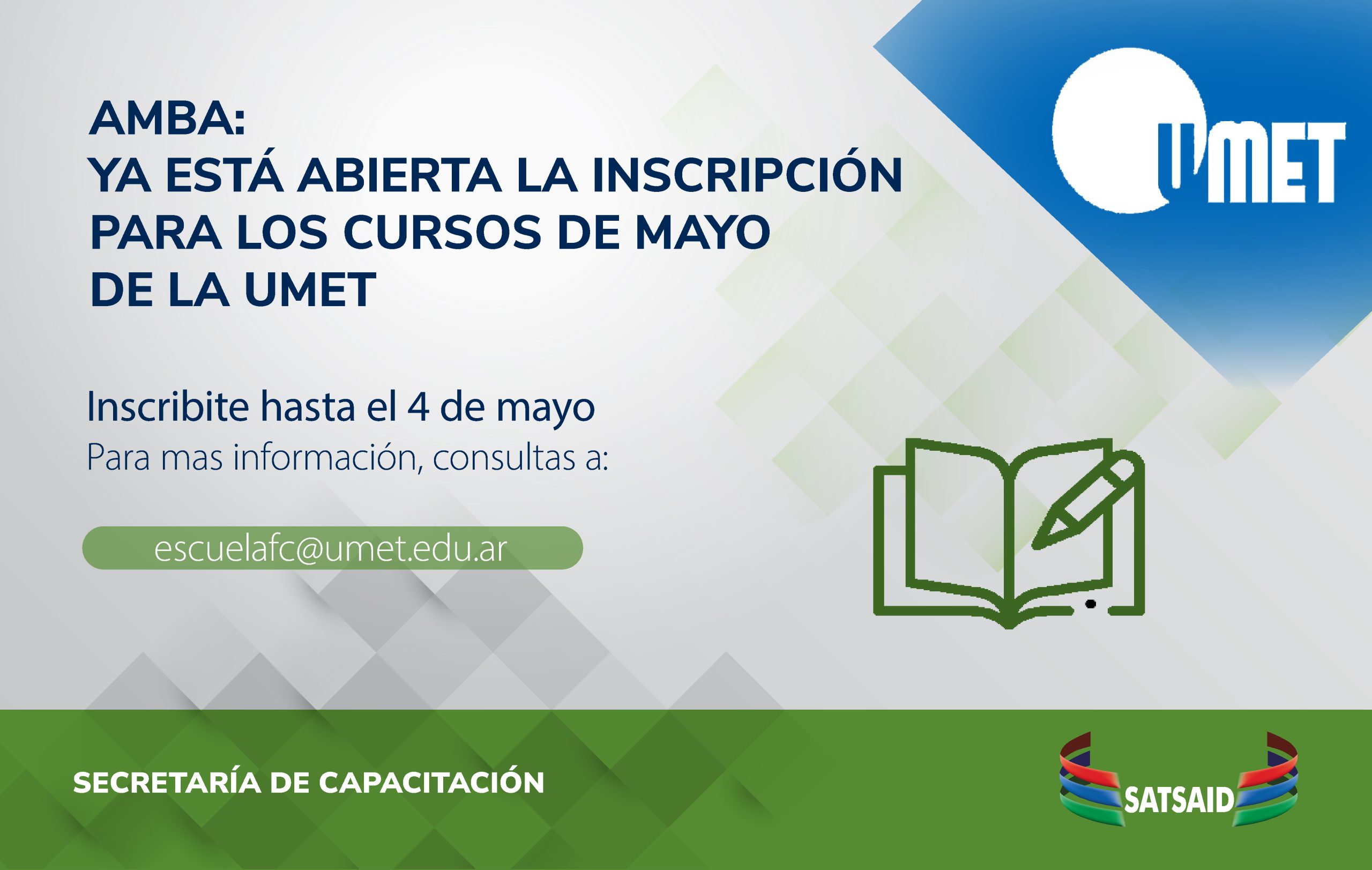 AMBA: YA ESTÁ ABIERTA LA INSCRIPCIÓN PARA LOS CURSOS DE MAYO DE LA UMET 