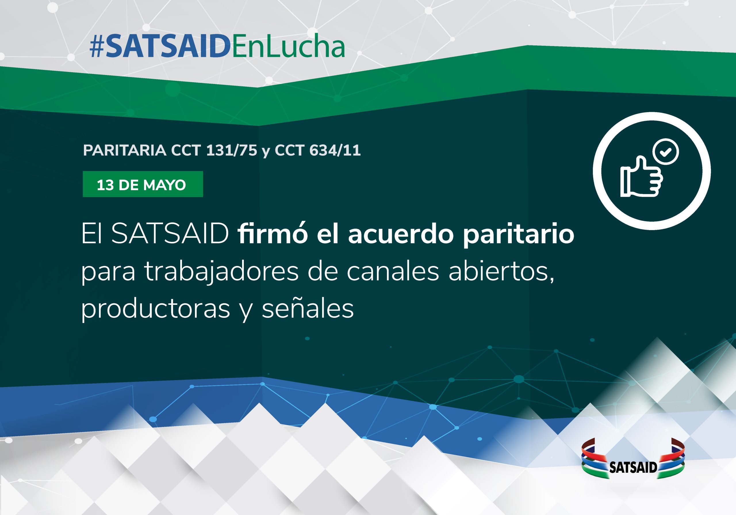 EL SATSAID FIRMÓ EL ACUERDO PARITARIO PARA TRABAJADORES DE CANALES ABIERTOS, PRODUCTORAS Y SEÑALES 